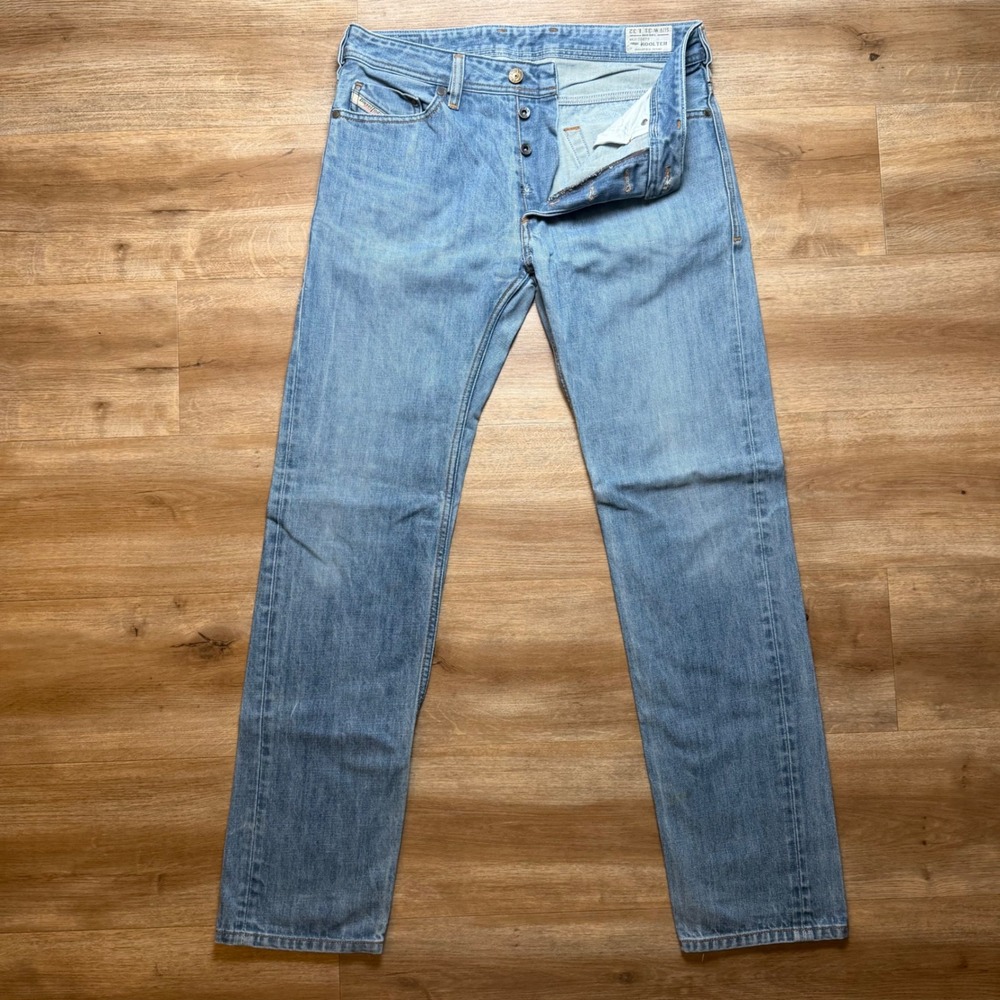 Diesel Turbo Koolter Jeans Mens 31x32 Light Blue Regular Slim Tapered 008Y9‎